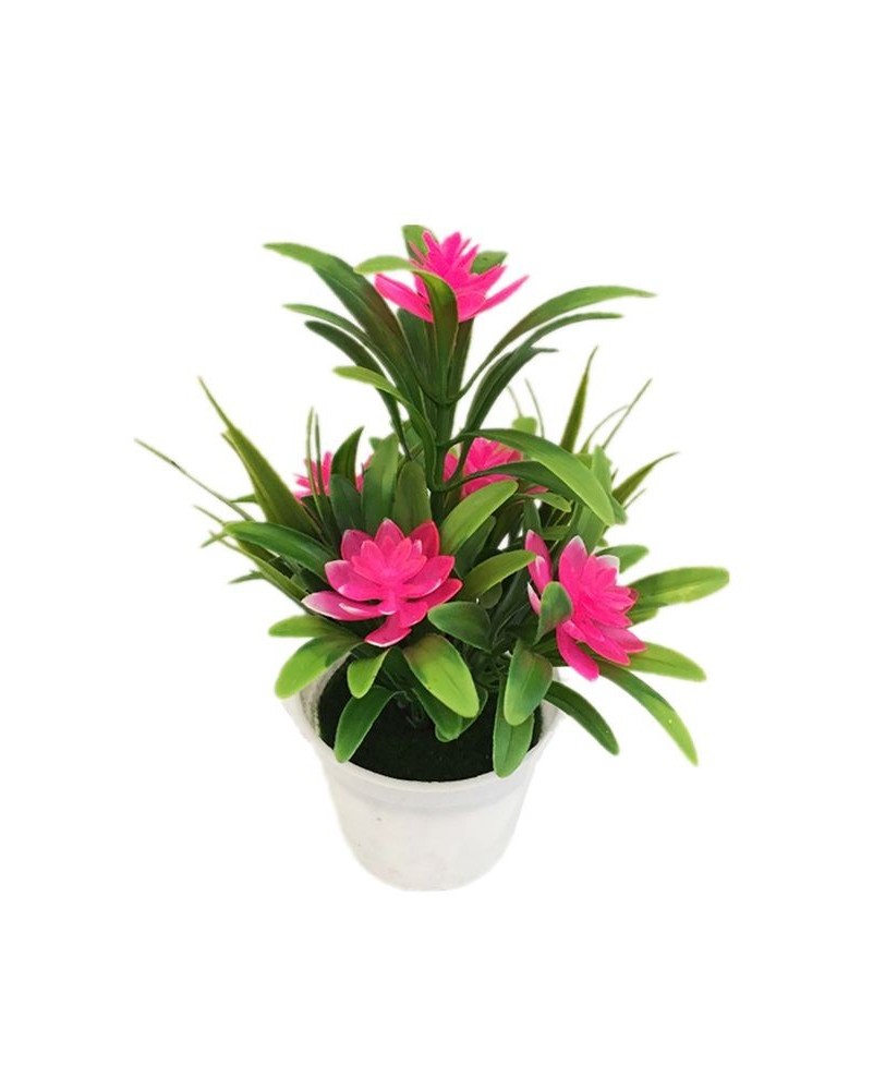 Artificial Fake Lotus Flower Potted Plant Bonsai-Pink