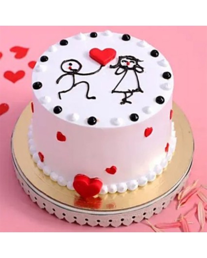 Love Theme Couple Cake