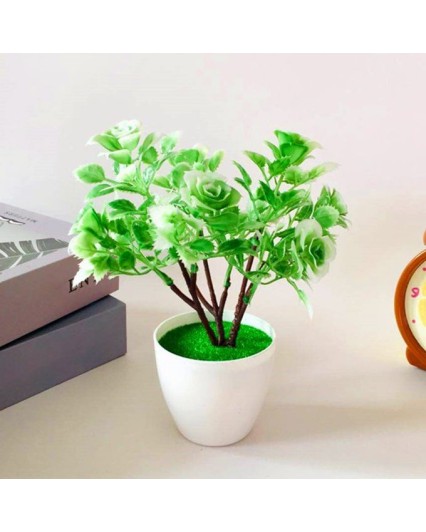 Artificial Potted Plants Fake Flower Bonsai Home-Green