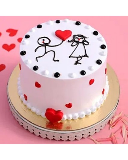 Love Theme Couple Cake